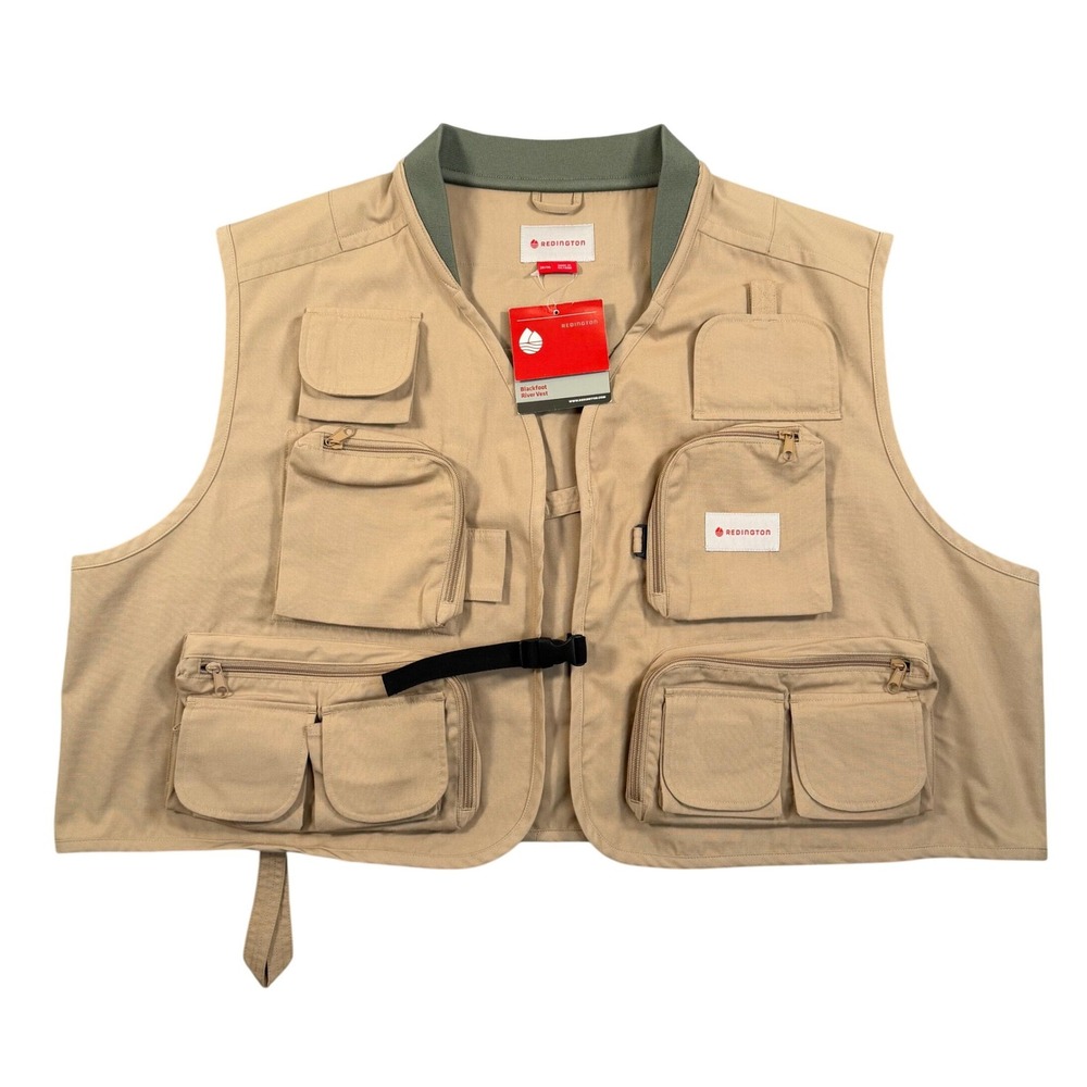 Redington Blackfoot River Vest Mens Tan 2XL/3XL Fishing Utility Gorpcore NEW